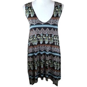 CASA LEE BLACK, BLUE, & GREEN TUNIC/DRESS SZ.S/M EUC.